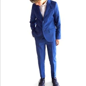 Zara textured Kids blue suit